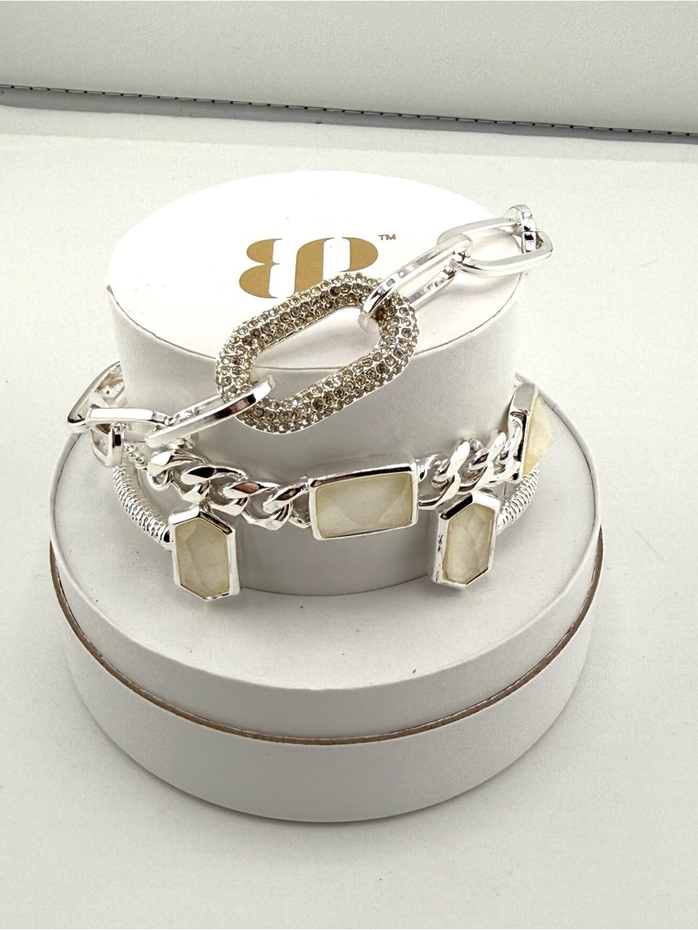 Bomb Party Timeless Elegance Bracelet Stack Mother of Pearl Silver Bracelets New